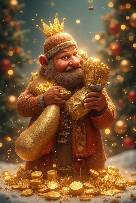 1 “This 2025 full of gold and joy” — Tio Rico with a bag of gifts and shiny coins.
2 “Christmas with riches and love” — Tio Ri...