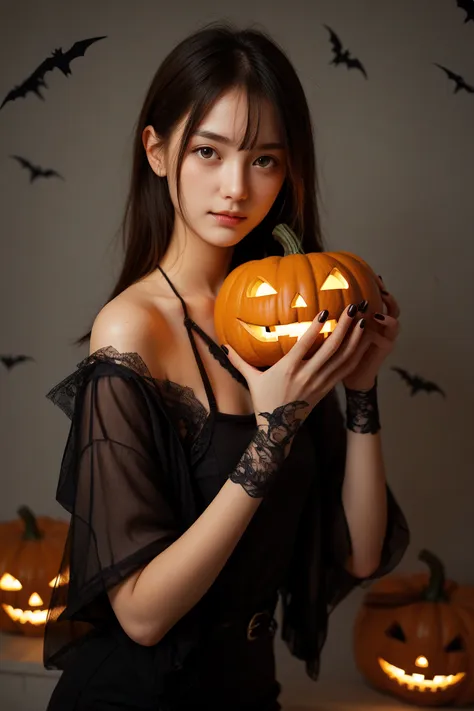 Pumpkin ghost, Halloween,