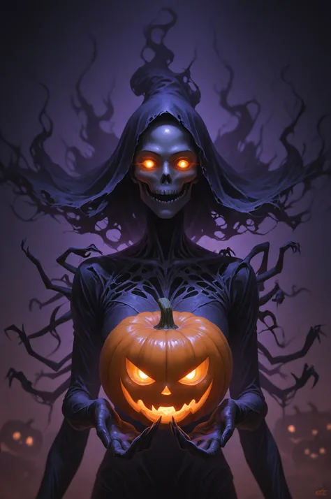 #Positive Prompt
anime style, ghostly pumpkin spirit, glowing eyes and mouth, floating in the air, eerie and mysterious atmosphe...