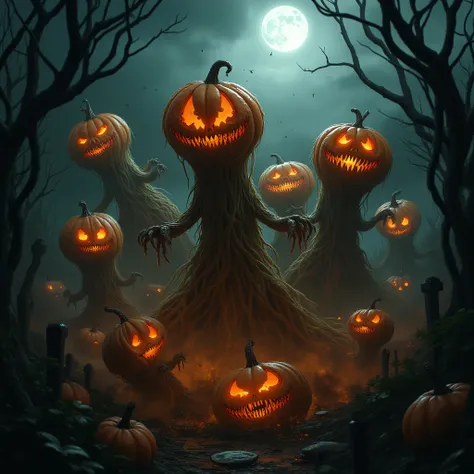 Creepy pumpkin ghosts