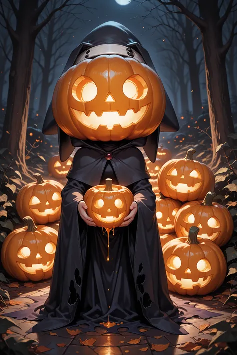 Halloween Specter,pumpkin Spirit,no human,masterpiece,best quality, highly detailed, perfect anatomy,amazing quality,