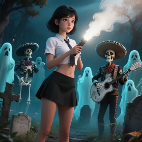 Obra-prima perfeita, 8K: a beautiful sexy and voluptuous teenage girl with black hair, Pele clara, beautiful face and perfectly ...