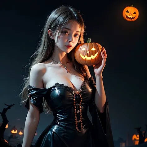 Halloween Ghost,Jack O Lantern,beautiful,horror,occult,ghost,fantasy,Scary, dark,dark,huge,high definition,Exquisite,3d renderin...