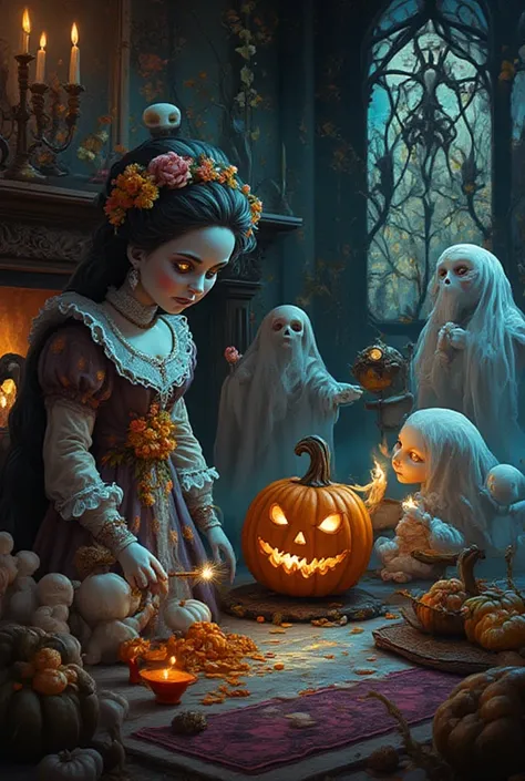 Antique doll, porcelain face, Victorian, creepy,doll bjd ,semi-realistic, midjourney, oil painting, aesthetic, vintage style, ba...