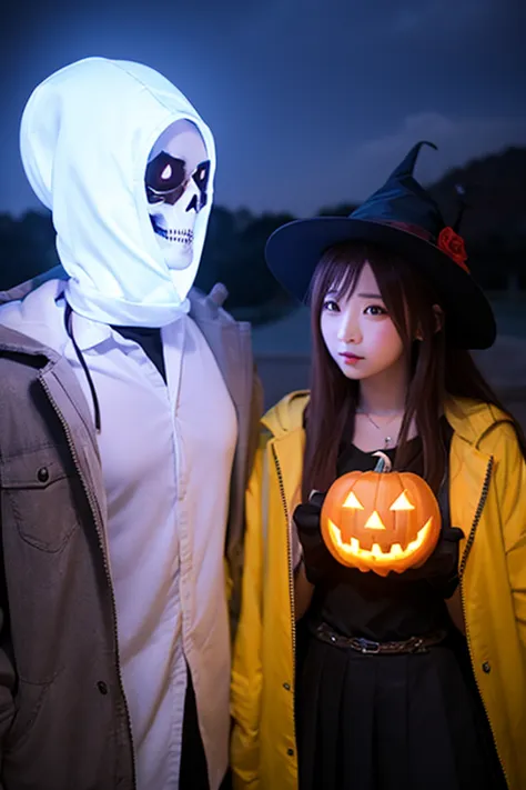 Halloween、Ghost、companion、ghost cosplay、high school girl