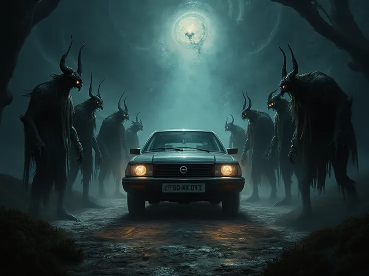 photo of a 1990 Opel kadet worshipped by chorty and demons