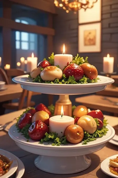 detailed realistic high quality dinner feast, 5 senses immersive, lavish gourmet spread, tantalizing aroma, textures and flavors...