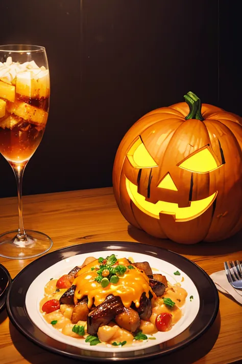 Fantasmas de Halloween, anime, dinner, food