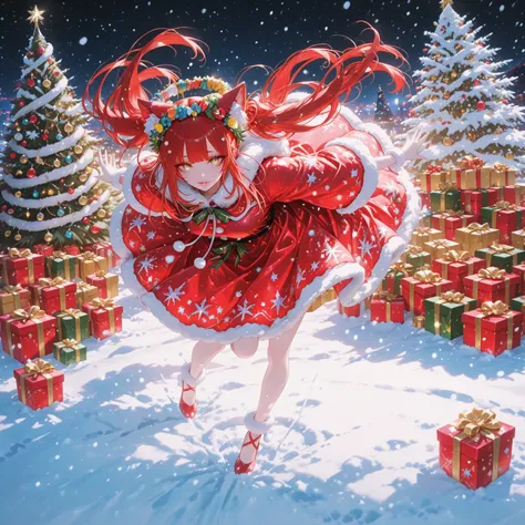 A beautiful face, long red hair, Soft Fluffy Hair, Large and beautiful delicate eyes, Thin eyebrows, Lips, red, straight hair s...