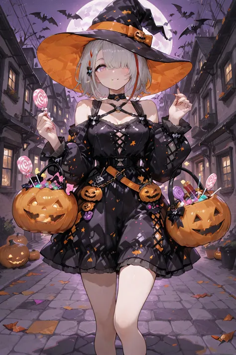 masterpiece, Highest Quality, great quality, mini style, super detailed, Candy Heist, a cute candy robber wearing a candy themed...