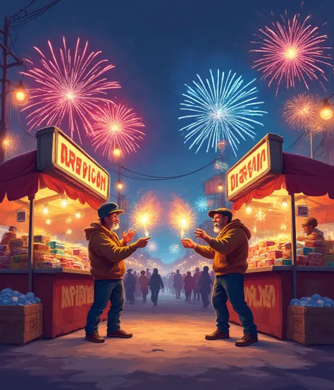 The history of the roadside war"
What roadside kiosks are doing business in the world in a new market, full of fireworks?Two kio...