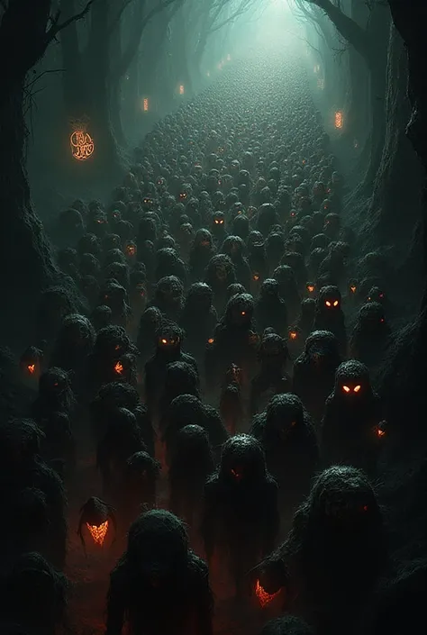 "Night Parade of One Hundred Demons "
Eerie lights and grotesque spirits; an ancient terror parade through the dead of night.