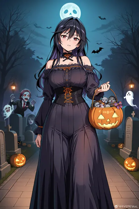 Outdoors、midnight、Halloween、Witches、Monster、A lot of monsters、ghost、Bats、Zombies、Cemetery
