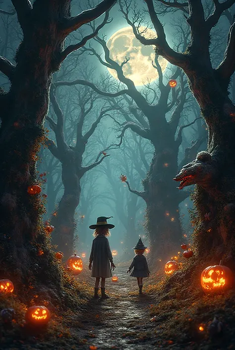 backgrounds are required and all need to be replaced，Halloween，Exaggerated