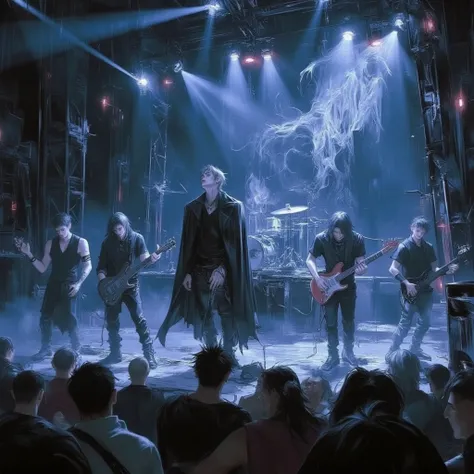 Progressive and alternative metal band. Spiritbox, SLEEP Token, Bring Me the Horizon concert. Metalcore style