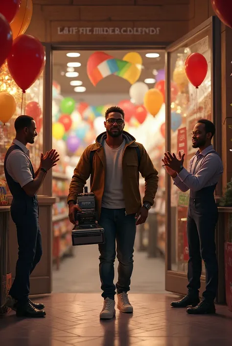 I want a black-skinned man entering a store with a stove in his hand it's an LGBT flag it's two male employees applauded him at ...