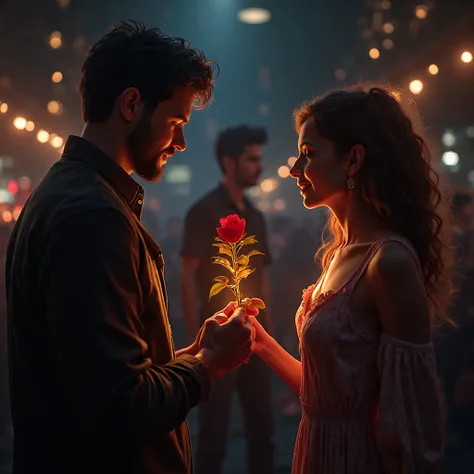 ফ্রী ফায়ার ডিজে আলোক একটি ফুল দিয়ে একটি মেয়ের সামনে দাঁড়িয়ে থাকবে আরেকটি ছেলে আরেকটি ডিজে আলো নিয়ে আসবে 