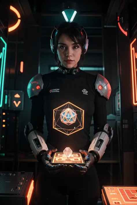 /imagine prompt: A conceptual 3D illustration of building the FBGDEX digital ecosystem. A central crystal cube logo is being con...