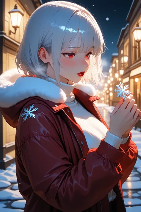 4k, absurdres, intense colors, masterpiece, best quality, amazing quality, depth of field, Realistic lighting, silver hair combe...