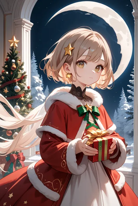 Christmas, full moon, winter, princess, princess room, glitter, gorgeous , The fluffiness has been doubled, long sleeve, Girl ...