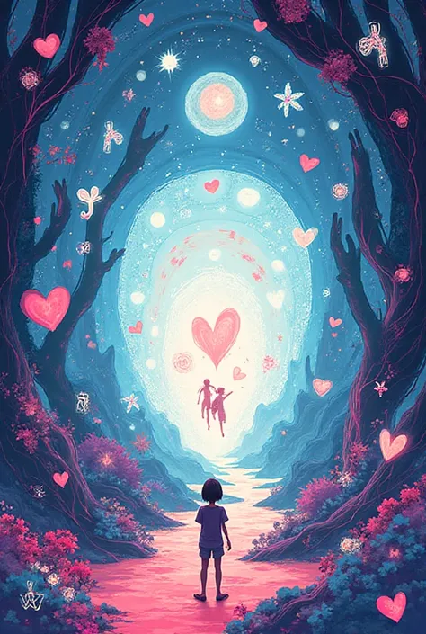 can you make an illustration art image, where it shows a psychological consulting materials, a love investigation without any pe...