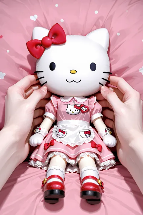 young woman，Hello kitty ，Life-body doll，