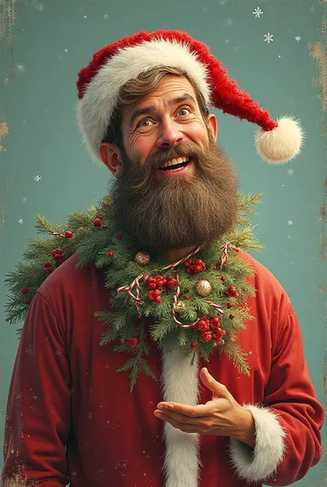 man in christmas costume、 western style 、anime style