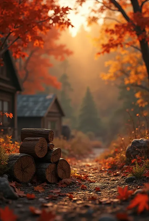 Firewood landscape Autumn Colors