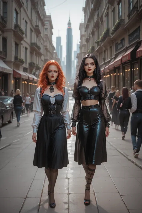 gothic mirapuri costume Walking around town with friends Gorgeous cityscape Cheers lively