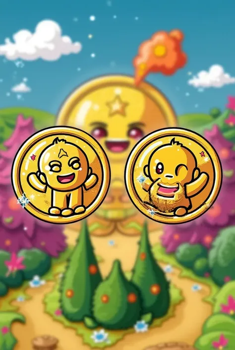 Let's create a fun cartoon character, based on this gold coin image.