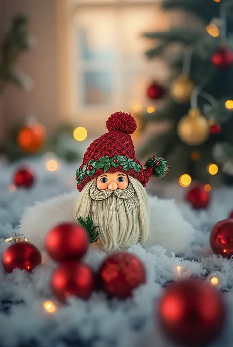 He should have a red Christmas hat on his head