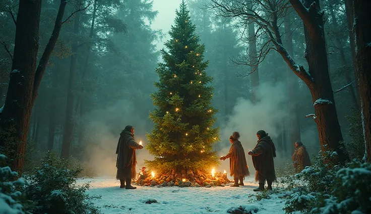 “Create a hyper-realistic, cinematic 8K Ultra HD image set in a pre-Christian era, illustrating the ancient origins of the symbo...