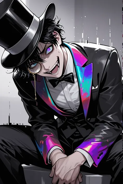 1man, handsome, hot, sexy, beautiful, dangerous, evil, erotic, Dramatic scene, 1 male, messy hair, short hair, glitch aesthetic,...