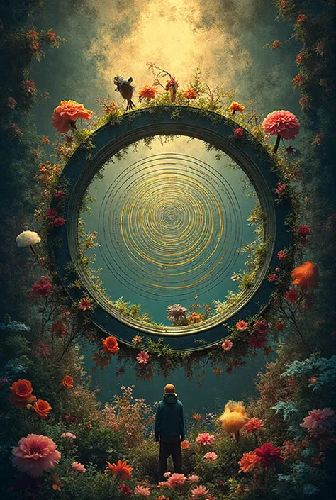 Quiz Who Am I? plant or animal. In the center there is an inscription, is all around are different flowers and animals. bright b...