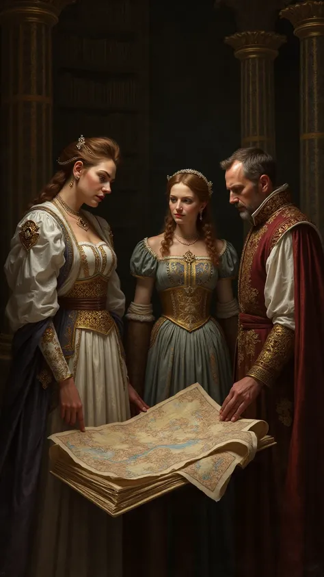 Lady
Æthelflæd Madame de Merciay and her brother the Duke, looking at some maps, Strategy