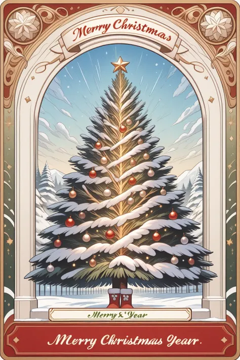 Merry Christmas and New Year card for business partners. Background color - green. HD quality. Watercolor drawing. 