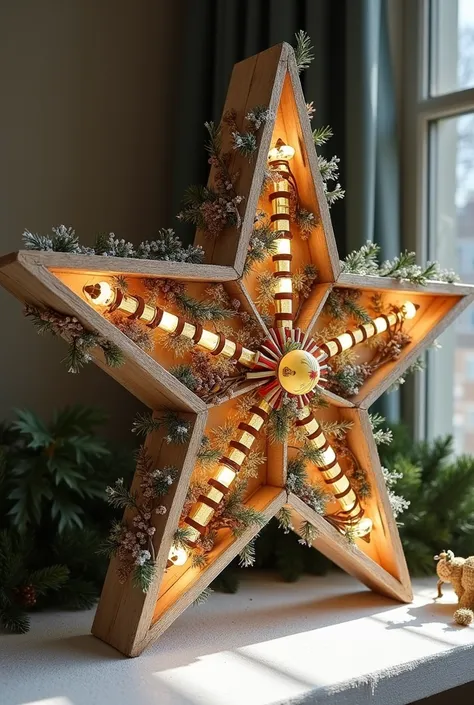 This star was given to us at work with the idea of decorating it in a creative way with a Christmas theme, Give me ideas about t...