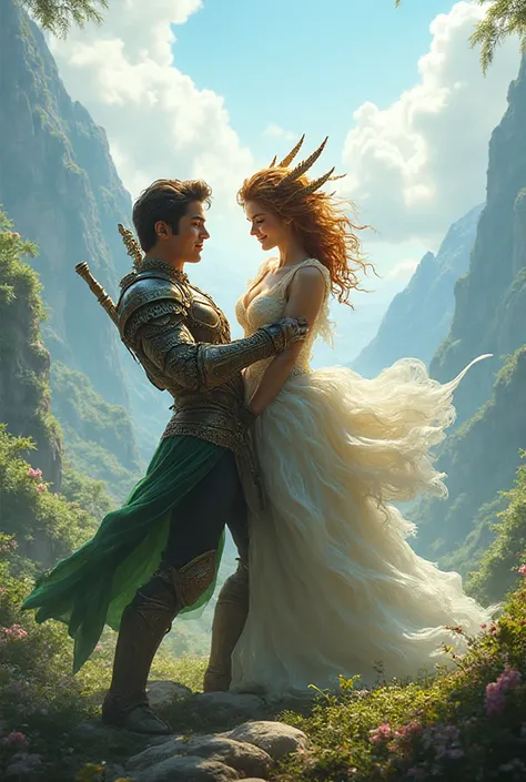 The prince saves the dragon princess the princess is happy