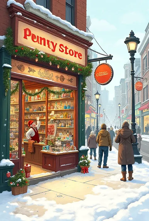 Create a New Year's drawing with the name of a penny store
