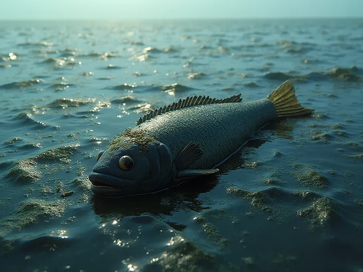fish died,ships spill oil in the sea