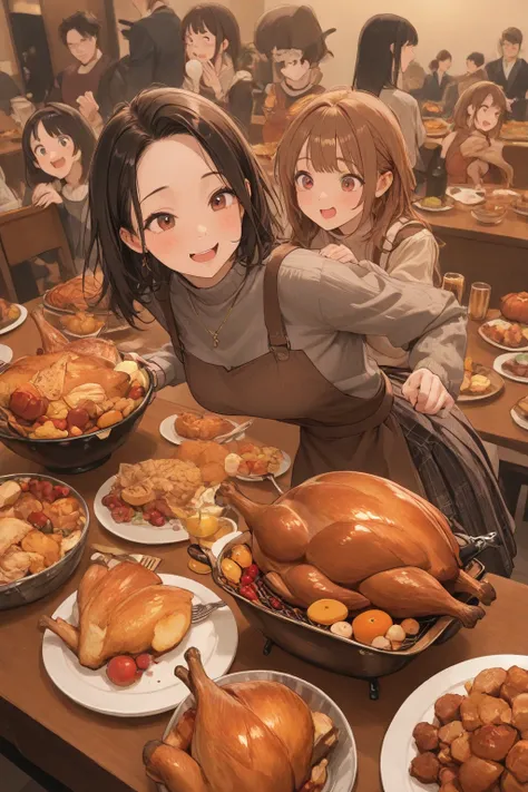 Cute girl, Thanksgiving, Thanksgiving dinner, turkey running around everywhere, girl's panicked expression