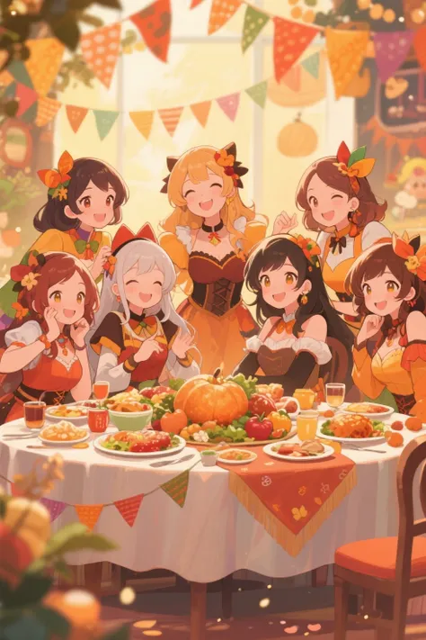 anime comic panel, thanksgiving miracle womanhood cute lovely