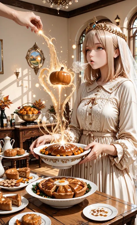 (cinematic fantasy, magical realism:1.3), (Thanksgiving miracle:1.2),
(masterpiece, best quality, amazing quality, 4k, ultra-det...