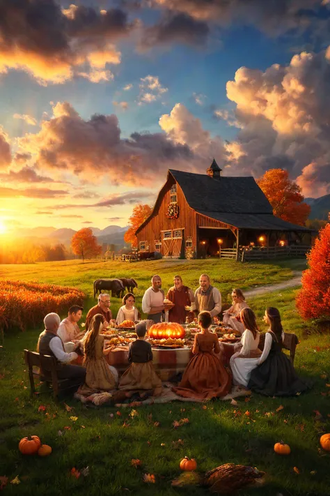 Thanksgiving Miracle, a highly detailed, photorealistic, 8K image, intricate masterpiece, hyper-realistic, stunning, beautiful, ...