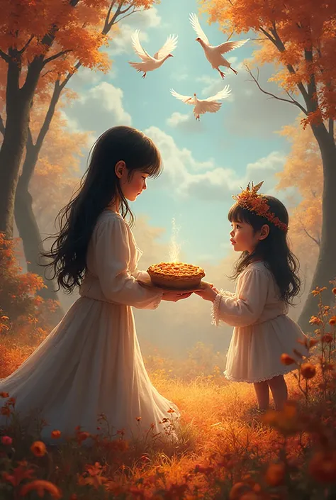 When a dark-haired girl gave thanks for offering a freshly made pie to the god of fertility on Thanksgiving, there were turkeys ...