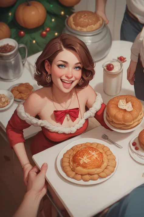 Thanksgiving, poor children, a roasted turkey placed on the table,