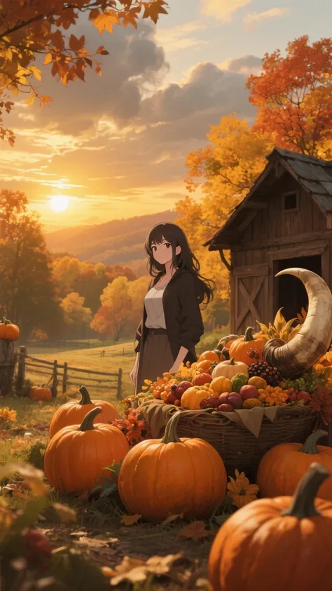 check_9, check_8_up, check_7_up, masterpiece, of the East_anime, Thanksgiving, Black Friday ,1 woman,woman in the foreground, ...