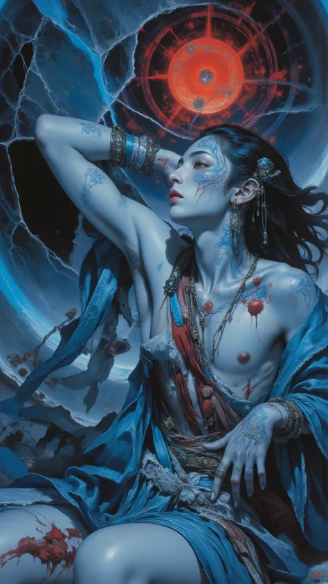 (masterpiece, best quality, 8k, cinematic moonlight),  
Cui Ling "Ice Mirror", (slender figure:1.2), (translucent skin with glow...