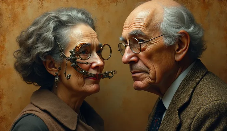 hyper-realistic portrait of Carl Jung in his late 70s, as a discerning psychoanalyst, wearing his iconic thin round-rimmed glass...