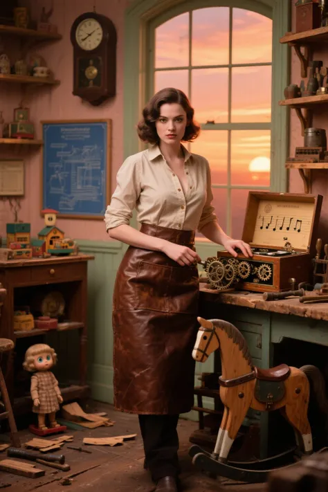 stand in a sexy appearance with only a leather apron for craftsmen wrapped perfectly around the waist {x} Victorian style toy wo...